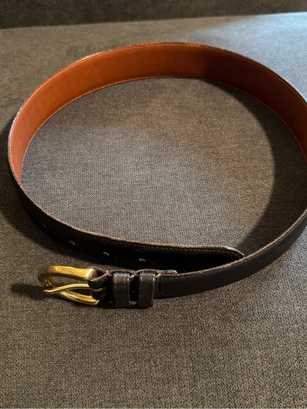 Vintage Coach Black Leather Belt with Brass Gold Buckle - Picture 5 of 5